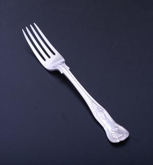 A Victorian sterling silver King's pattern dessert fork