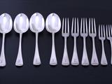 Collection of Victorian silver Hanoverian rat tail flatware