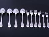 Collection of Victorian silver Hanoverian rat tail flatware