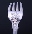 Three Victorian vine pattern sterling silver dessert forks