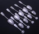 Collection of Scottish Victorian fiddle and shell pattern sterling silver spoons