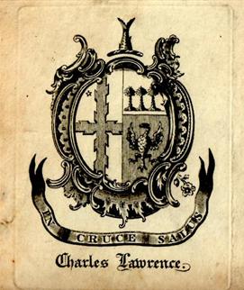 An armorial bookplate for Lawrence