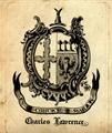 An armorial bookplate for Lawrence