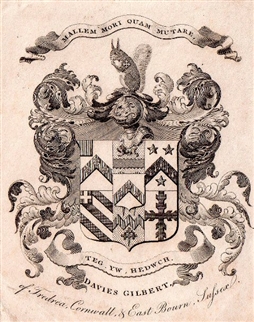 A 19th century framed armorial bookplate