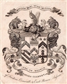 A 19th century framed armorial bookplate