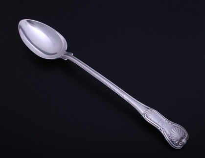 PAUL STORR: An historically interesting Regency Hourglass pattern sterling silver basting spoon