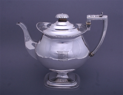 A fine Regency sterling silver coffee pot