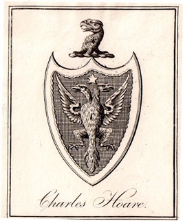 A 19th century framed armorial bookplate