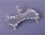 STIRLING OF KEIR: George II sterling silver snuffer tray with armorial engraving