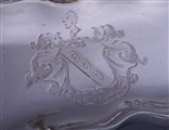 STIRLING OF KEIR: George II sterling silver snuffer tray with armorial engraving