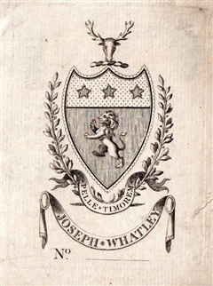 An 18th century armorial bookplate for Whatley