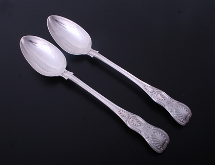 A good matched pair of King's pattern sterling silver basting spoons