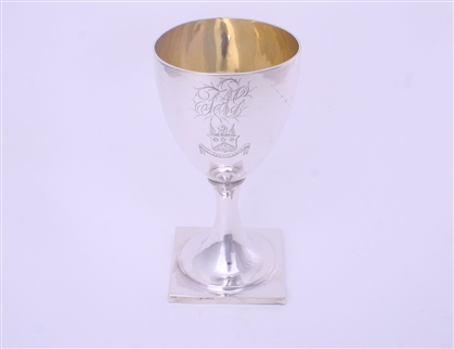 GLAZEBROOK FAMILY: A George III sterling silver goblet