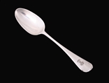 A George II Hanoverian pattern sterling silver dessert spoon