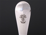 A George II Hanoverian pattern sterling silver dessert spoon