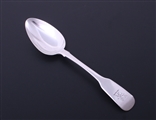 A George III fiddle pattern sterling silver dessert spoon