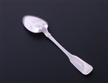 A George III fiddle pattern sterling silver dessert spoon