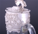 A Victorian silver mounted glass claret jug