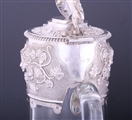 A Victorian silver mounted glass claret jug