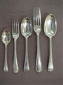 A Victorian canteen of Old English bead edge pattern sterling silver flatware