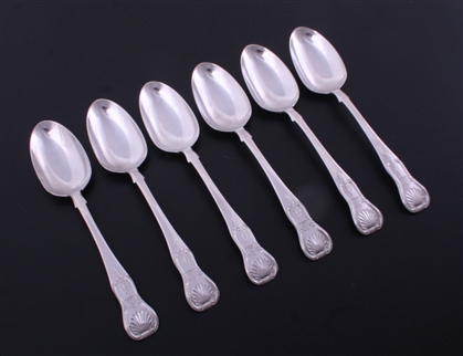 A set of Scottish Victorian King's pattern sterling silver dessert spoons