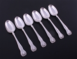 A set of Scottish Victorian King's pattern sterling silver dessert spoons