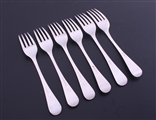 A set of six George III Old English pattern sterling silver dessert forks