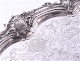 A large George IV Old Sheffield Plate silver two handled tray