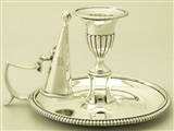 An exceptional, fine and impressive antique George IV English sterling silver chamber candlestick