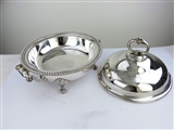 A George IV sterling silver and Old Sheffield Plate Serving Dish on Stand, 1823