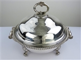 A George IV sterling silver and Old Sheffield Plate Serving Dish on Stand, 1823