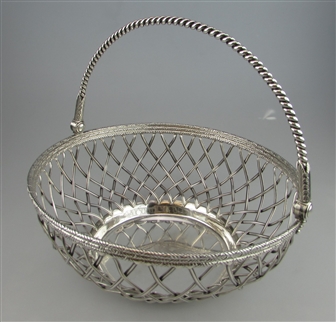 Very fine George III sterling silver basket