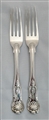 Two Antique Victorian Hallmarked Sterling Silver Kings Pattern Dessert Forks 1844