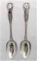 Antique Victorian Sterling Silver Hallmarked Kings Pattern Pair of Dessert Spoons 1851