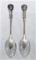 Antique Victorian Sterling Silver Hallmarked Kings Pattern Pair of Dessert Spoons 1851