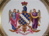 Chamberlains Worcester Plate Armorial Porcelain WARD Family Coat Arms Crest Clan Viscount Ednam, Earl Dudley.