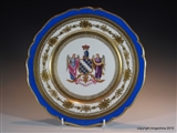 Chamberlains Worcester Plate Armorial Porcelain WARD Family Coat Arms Crest Clan Viscount Ednam, Earl Dudley.