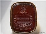 Carnelian Wax Seal Intaglio  NUGENT (O'Reilly) Family Ballinlough Castle Coat Arms Crest