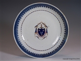 Chinese Armorial Porcelain Saucer ARBUTHNOTT Family Crest Coat of Arms