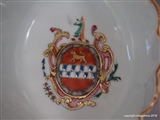 Chinese Armorial Porcelain Sauceboat WILKINSON Family Hilcote Hall Coat of Arms Crest