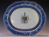 Chinese Export Armorial Porcelain Platter PENFOLD Pinfold Family Coat Arms Crest中国出口瓷器纹章