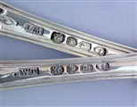 Antique Sterling Silver Hallmarked Pair of William IV Queens Pattern Dessert Spoons 1830