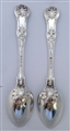 Antique Sterling Silver Hallmarked Pair of William IV Queens Pattern Dessert Spoons 1830