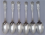 Antique Sterling Silver Hallmarked Set of Six William IV Queens Pattern Dessert Spoons 1830