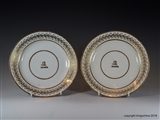 Superb Coalport or Worcester Armorial Porcelain Plates 1820