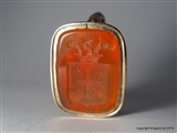 Beautiful Georgian Carnelian Armorial Fob Seal MANNING Family Coat Arms Crest Gold Cased