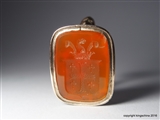 Beautiful Georgian Carnelian Armorial Fob Seal MANNING Family Coat Arms Crest Gold Cased