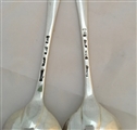 Antique George III Hallmarked Sterling Silver pair Old English Pattern Tablespoons 1768