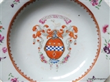 Chinese Armorial Plate LINDSAY Coat Arms Crest Clan