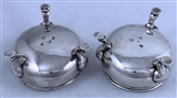 Pair of George II Antique Silver Salt Cellars made in 1737